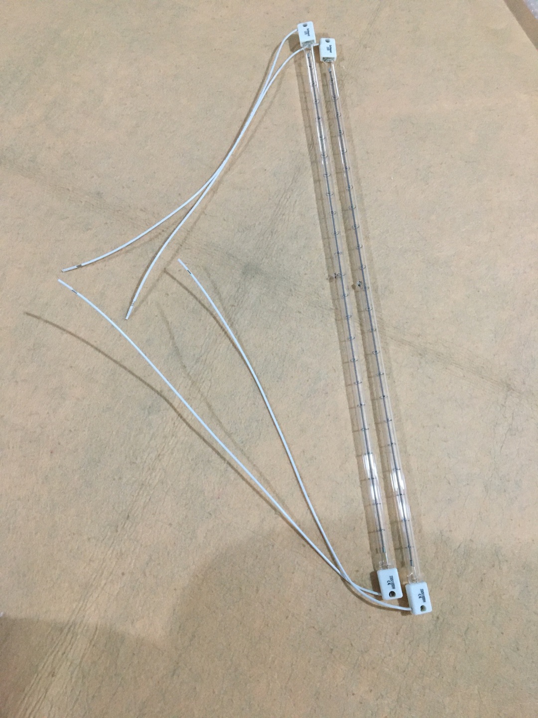 Custom Made Quartz Infrared Halogen Heating Lamp 660mm 1000w